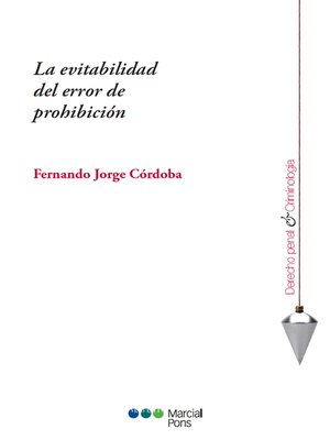 cover image of La evitabilidad del error de prohibición
